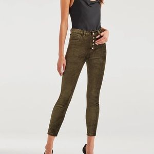 7FAM High Waist Ankle Skinny Jeans Velvet